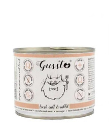 GUSSTO Cat Fresh Calf & Rabbit 200g konzerva pro kočky